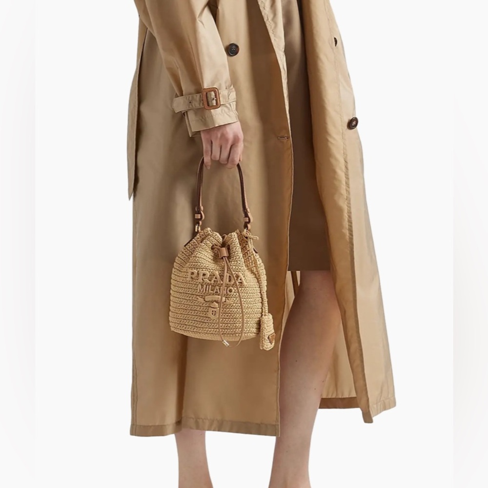 Prada Crochet and Leather Mini-Bucket Bag - Picture 2 of 13